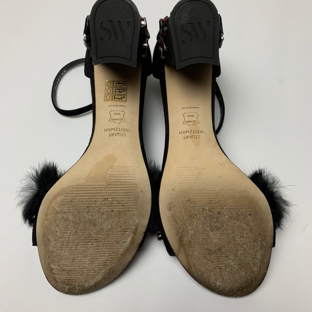 Stuart Weitzman The Jewel Sandal Black Heel - Picture 8 of 8